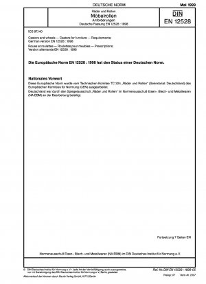 Rollen und Räder - Rollen für Möbel - Anforderungen; Deutsche Fassung EN 12528:1998