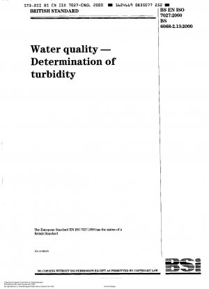 Wasserqualität – Bestimmung der Trübung