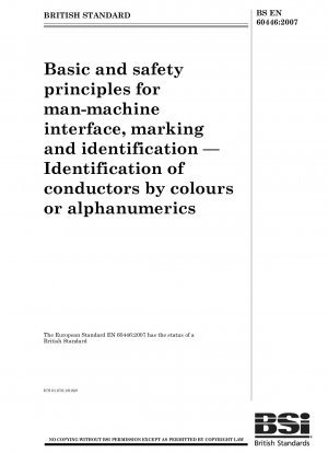 Grund- und Sicherheitsprinzipien für die Mensch-Maschine-Schnittstelle, Kennzeichnung und Kennzeichnung – Kennzeichnung von Leitern anhand von Farben oder alphanumerischen Zeichen
