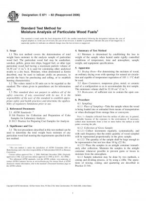 Standardtestmethode zur Feuchtigkeitsanalyse von partikulären Holzbrennstoffen