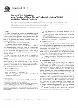 Standardtestmethoden für die Säurezahl von Marineprodukten, einschließlich Tallöl und anderen verwandten Produkten