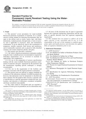 Standardpraxis für die Eindringprüfung von Fluoreszenzflüssigkeiten unter Verwendung des wasserauswaschbaren Verfahrens