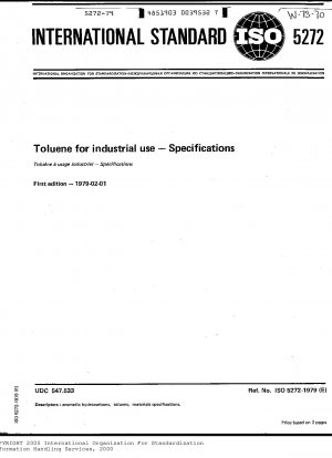Toluol für industrielle Zwecke; Spezifikationen