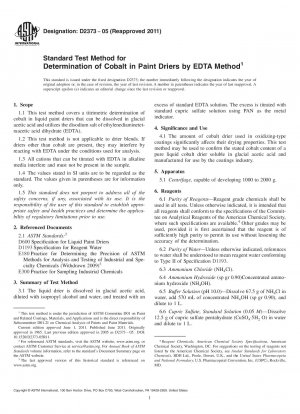 Standardtestmethode zur Bestimmung von Kobalt in Lacktrocknern mittels EDTA-Methode