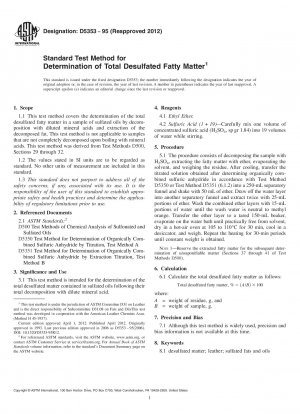 Standardtestmethode zur Bestimmung der gesamten desulfatierten Fettmasse