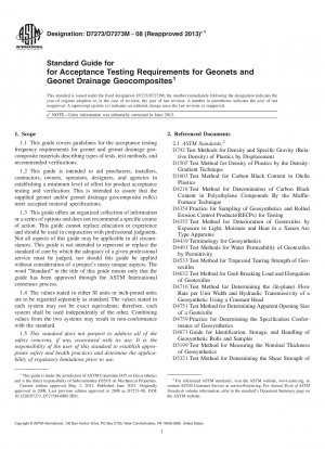 Standardhandbuch für Abnahmetestanforderungen für Geonets und Geonet-Drainage-Geokomposite