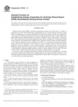 Standardpraxis zur Festlegung von Designkapazitäten für Oriented Strand Board 40;OSB41; Holzbasierte Bauplatten
