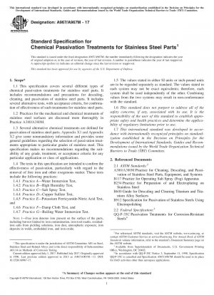 Standardspezifikation für chemische Passivierungsbehandlungen für Edelstahlteile