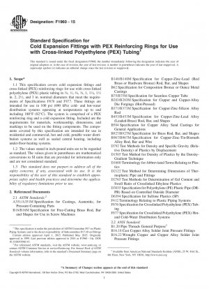 Standardspezifikation für Kaltexpansionsanschlüsse mit PEX-Verstärkungsringen zur Verwendung mit Rohren aus vernetztem Polyethylen (PEX).