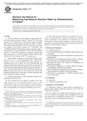 Standardtestmethode zur Messung der Reaktionsraten schneller Neutronen durch Radioaktivierung von Kupfer