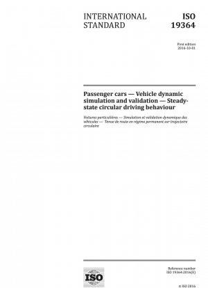 Personenkraftwagen – Fahrzeugdynamiksimulation und -validierung – Stationäres zirkuläres Fahrverhalten