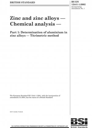 Zink und Zinklegierungen – Chemische Analyse – Bestimmung von Aluminium in Zinklegierungen – Titrimetrisches Verfahren