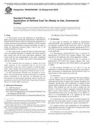 Standardpraxis für die Anwendung von raffiniertem Kohlenteer (gebrauchsfertig, handelsübliche Qualität)