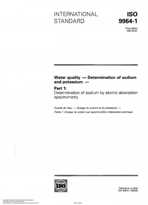 Wasserqualität; Bestimmung von Natrium und Kalium; Teil 1: Bestimmung von Natrium mittels Atomabsorptionsspektrometrie