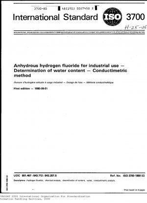 Wasserfreier Fluorwasserstoff für industrielle Zwecke; Bestimmung des Wassergehalts; Konduktometrische Methode