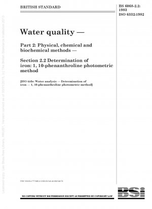 Wasseranalyse – Bestimmung von Eisen – photometrisches 1,10-Phenanthrolin-Verfahren