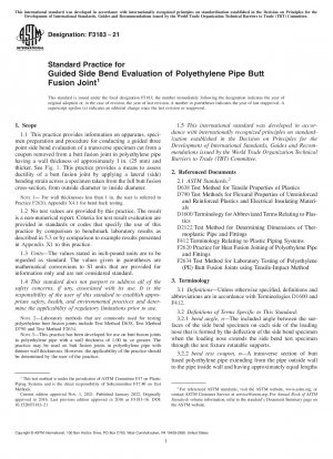 Standardpraxis für die geführte seitliche Biegebewertung von Stumpfschweißverbindungen von Polyethylenrohren