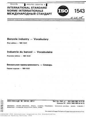 Benzolindustrie; Dreisprachige Ausgabe des Wortschatzes