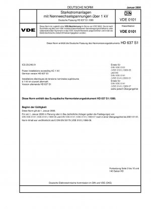 Starkstromanlagen über 1 kV; Deutsche Fassung HD 637 S1:1999