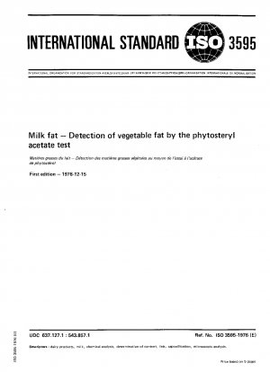 Milchfett; Nachweis von Pflanzenfett durch den Phytosterylacetat-Test