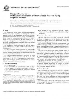 Standardpraxis für die unterirdische Installation von Bewässerungssystemen mit thermoplastischen Druckrohren