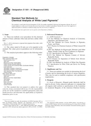 Standardtestmethoden für die chemische Analyse von Bleiweißpigmenten