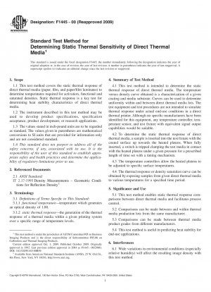 Standardtestmethode zur Bestimmung der statischen thermischen Empfindlichkeit von Direkt-Thermopapier