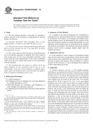 Standardtestmethode für den Tumbler-Test für Koks