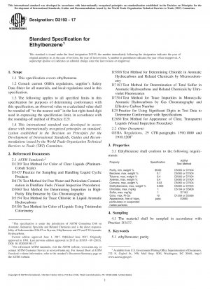 Standardspezifikation für Ethylbenzol