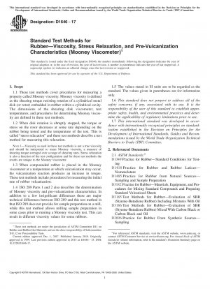 Standardtestmethoden für Gummiviskosität, Spannungsrelaxation und Vorvulkanisationseigenschaften (Mooney-Viskosimeter)
