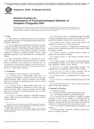 Standardpraktiken für die Interpretation psychophysiologischer Täuschungserkennungsdaten (Polygraph).