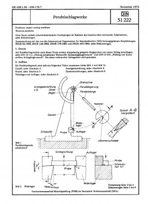 Materialprüfmaschinen - Schlagprüfung - Besondere Anforderungen an Pendelschlagprüfmaschinen mit einer Kapazität von Nennenergie