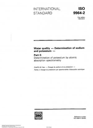 Wasserqualität; Bestimmung von Natrium und Kalium; Teil 2: Bestimmung von Kalium mittels Atomabsorptionsspektrometrie