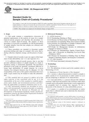 Standardhandbuch für Muster-Chain-of-Custody-Verfahren
