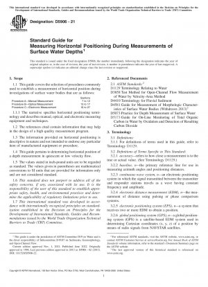 Standardhandbuch zur Messung der horizontalen Positionierung bei Messungen von Oberflächenwassertiefen