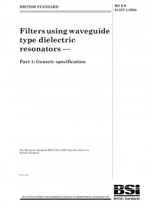 Filter mit dielektrischen Resonatoren vom Wellenleitertyp – Allgemeine Spezifikation