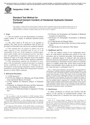 Standardtestmethode für den Portlandzementgehalt von gehärtetem hydraulischem Zementbeton