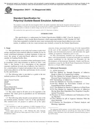 Standardspezifikation für Emulsionsklebstoffe auf Polyvinylacetatbasis