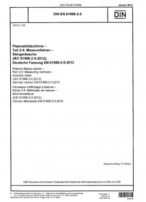 Plasmaanzeigetafeln – Teil 2-5: Messverfahren – Akustischer Lärm (IEC 61988-2-5:2012); Deutsche Fassung EN 61988-2-5:2012