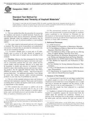 Standardtestmethode für Zähigkeit und Zähigkeit von Asphaltmaterialien