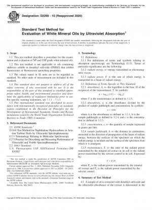 Standardtestmethode zur Bewertung von weißen Mineralölen durch Ultraviolettabsorption