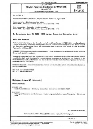 Luft- und Raumfahrt - Ethylen-Propylen-Kautschuk (EPM/EPDM) - Härte 90 IRHD; Deutsche Fassung EN 2432:1995