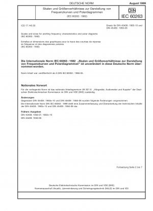 Skalen und Größen für die Darstellung von Frequenzcharakteristiken und Polardiagrammen (IEC 60263:1982)