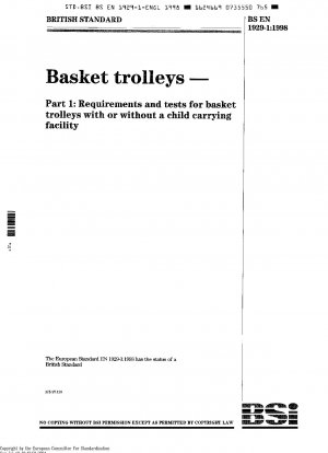 Korbwagen - Teil 1: Anforderungen und Prüfungen für Korbwagen mit oder ohne Kindertragemöglichkeit
