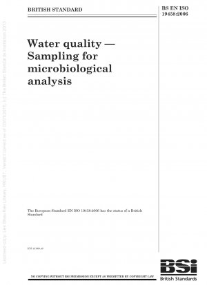 Wasserqualität – Probenahme zur mikrobiologischen Analyse