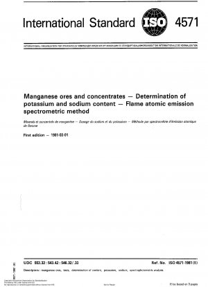 Manganerze und -konzentrate; Bestimmung des Kalium- und Natriumgehalts; Flammenatomemissionsspektrometrische Methode