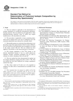 Standardtestmethode zur Bestimmung der Plutoniumisotopenzusammensetzung mittels Gammastrahlenspektrometrie