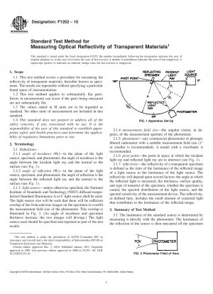 Standardtestmethode zur Messung des optischen Reflexionsvermögens transparenter Materialien