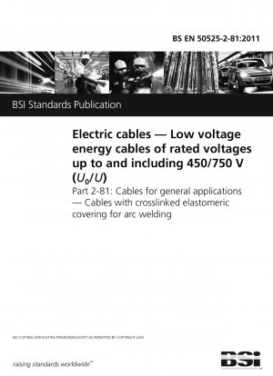 Elektrische Kabel. Niederspannungs-Energiekabel mit Nennspannungen bis einschließlich 450/750 V (U0/U). Kabel für allgemeine Anwendungen. Kabel mit vernetzter Elastomerhülle zum Lichtbogenschweißen