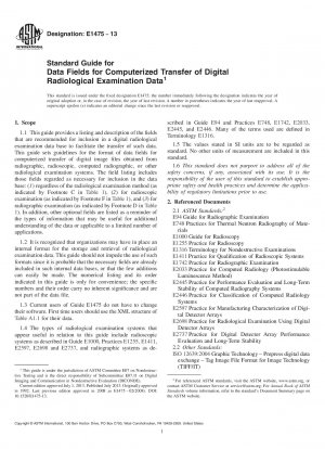 Standardhandbuch für Datenfelder zur computergestützten Übertragung digitaler radiologischer Untersuchungsdaten